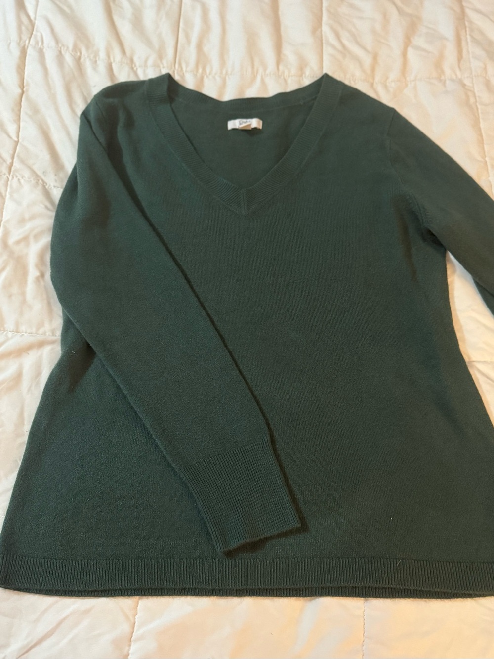croft & barrow Women's V-Neck Sweater - Forest Green